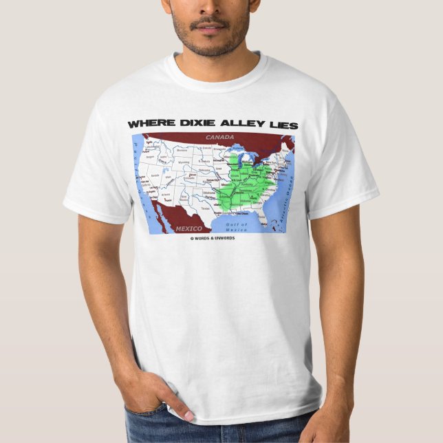 Camiseta Onde Dixie Beco Mies (Mapa dos Estados Unidos) (Frente)