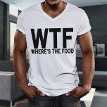 Camiseta Onde está a Comida de T-Shirt Men<br><div class="desc">Girly-Girl-Graphics no Zazzle: WTF Onde está a Comida LOL Funny cita T-Shirt com Valor de Moda Masculina (Tipografia de Fontes Negras para T-Shirts Claras) faz um Aniversário Adorável, Natal, Graduação, Casamento, Dia de as mães ou Presente qualquer Dia. #girl #women #fashion #style #lol #engraçado #me #aspas #typografia #zazzle Copyright ©...</div>