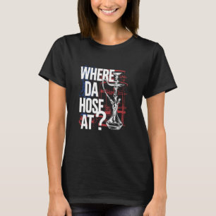Camiseta Onde Está a Mangueira Design Engraçado de Fumar Na