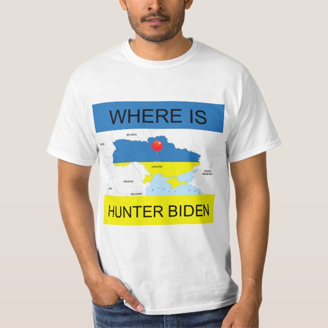 Camiseta Onde está Hunter Biden? (Frente)