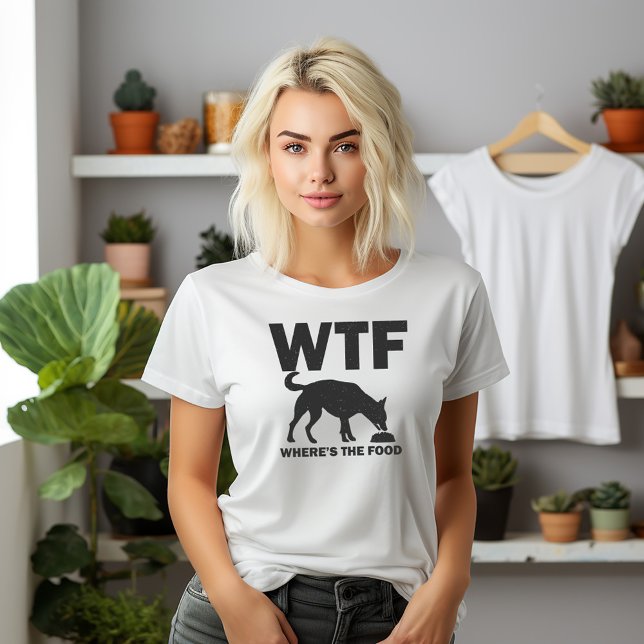 Camiseta Onde está o cão de comida  (Criador carregado)