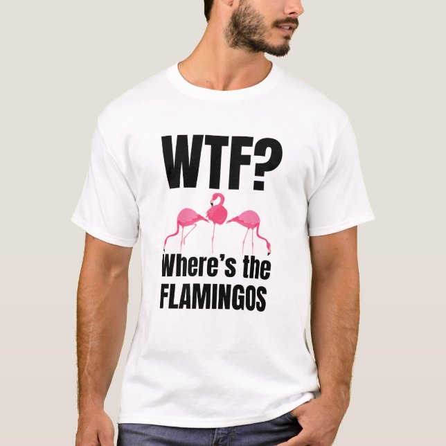 Camiseta Onde está o Funny Flamingos? (Frente)