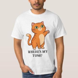 Camiseta Onde está o meu atum? Gato Cinto