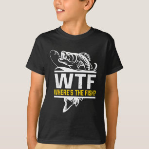 Camiseta Onde Está O Peixe Wtf Masculino Piada De Pesca