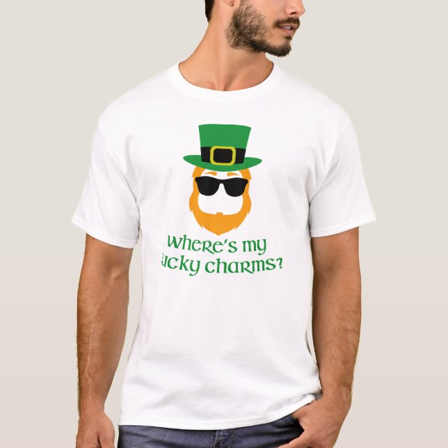 Camiseta Onde estão meus encantos afortunados? Leprechaun (Frente)