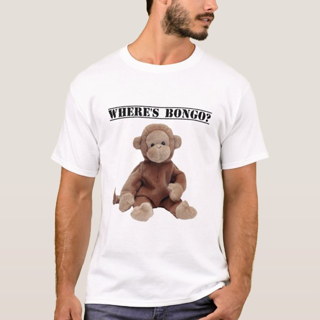 Camiseta Onde estão os bongos o t-shirt do macaco (Frente)
