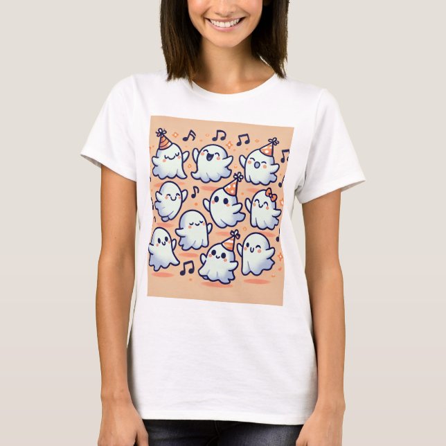 Camiseta onde fantasmas dançam juntos (Frente)