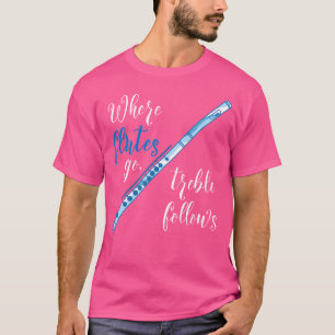 Camiseta Onde Flutes Vão Trábulos Segue Flute Engraçado