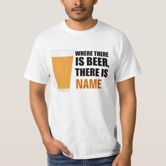 Camiseta Onde há Camisa-T de Roupa Amer L/S da Cerveja (Frente)
