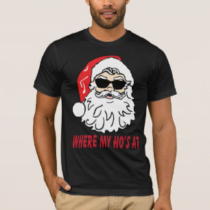 Camiseta Onde meu ho no t-shirt do Natal de Papai Noel