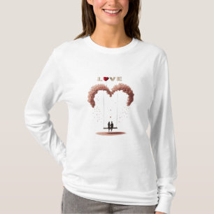 Camiseta Onde o Amor Cai Gentilmente Pétalas Entre Dois Cor