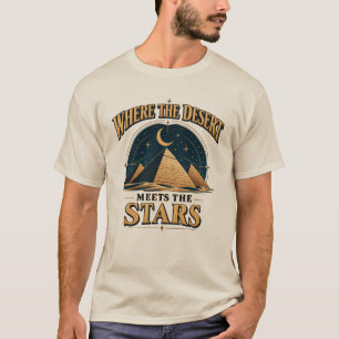 Camiseta Onde o Deserto Encontra as Estrelas Egípcias Celes