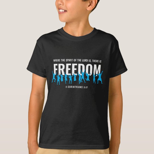 Camiseta ONDE O ESPÍRITO DO SENHOR É A LIBERDADE cristã (Frente)