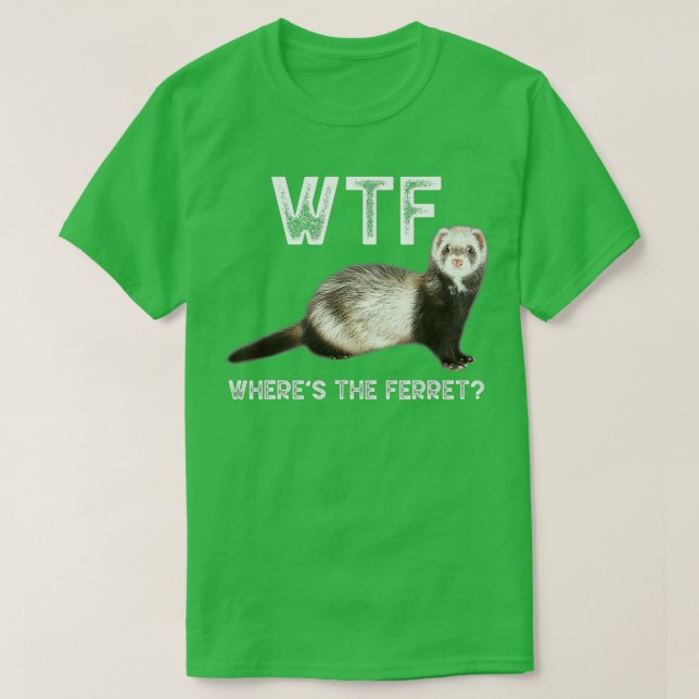 Camiseta Onde O Ferret Amante de os animais Engraçado Ferre (Frente do Design)