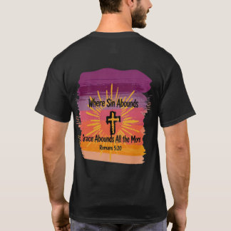 Camiseta Onde o Pecado Abunda a Graça Abunda Cruz Pôr do So