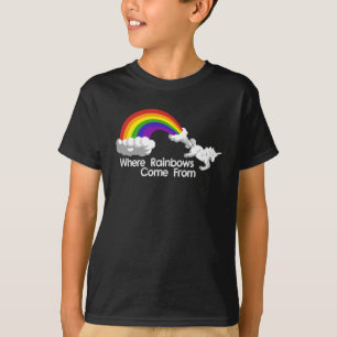 Camiseta Onde os arcos-íris vêm dos t-shirt