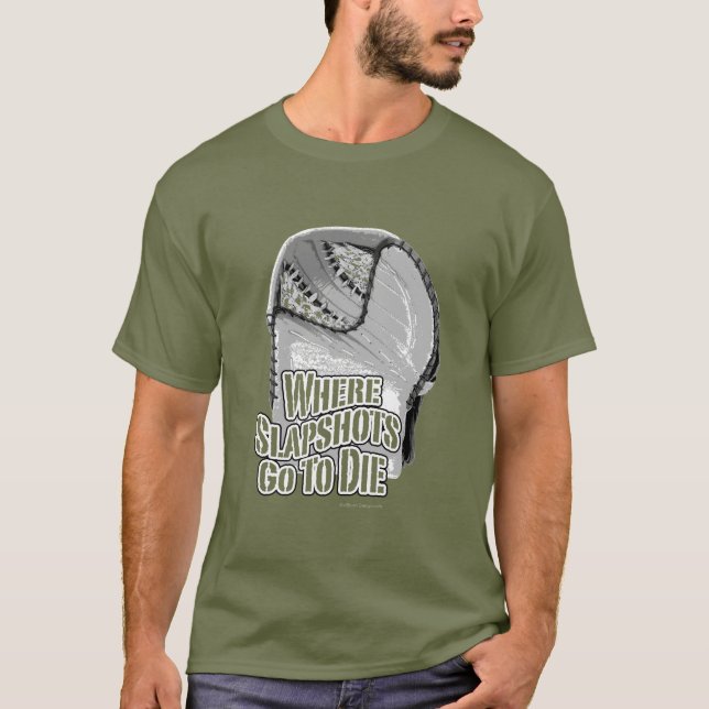 Camiseta Onde os Slapshots vão morrer (o hóquei) (Frente)
