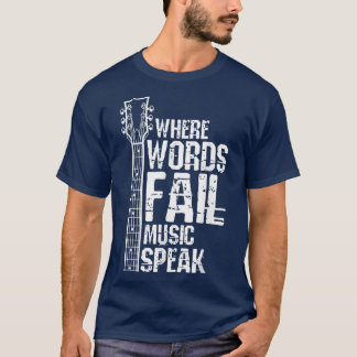 Camiseta Onde Palavras Falham Música Fala Guitarista Mus