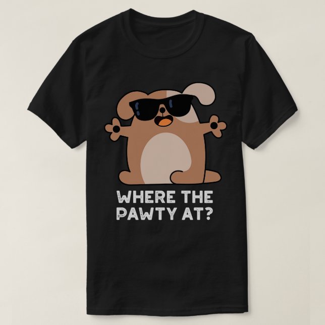 Camiseta Onde Pawy No Cachorro Bonito Pun (Frente do Design)