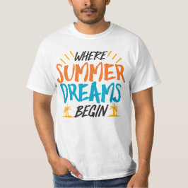 Camiseta Onde Sonhos De Verão Começam Paraíso Tropical