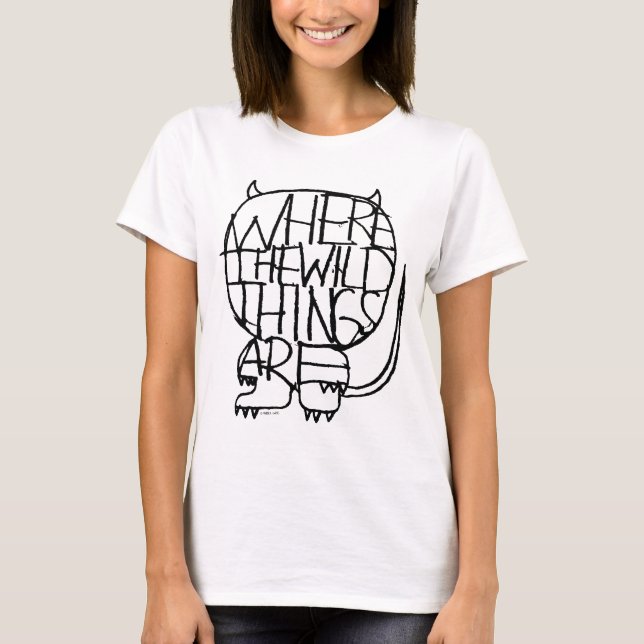 Camiseta Onde Vivem os Monstros | Esboço do Monstro Selvage (Frente)
