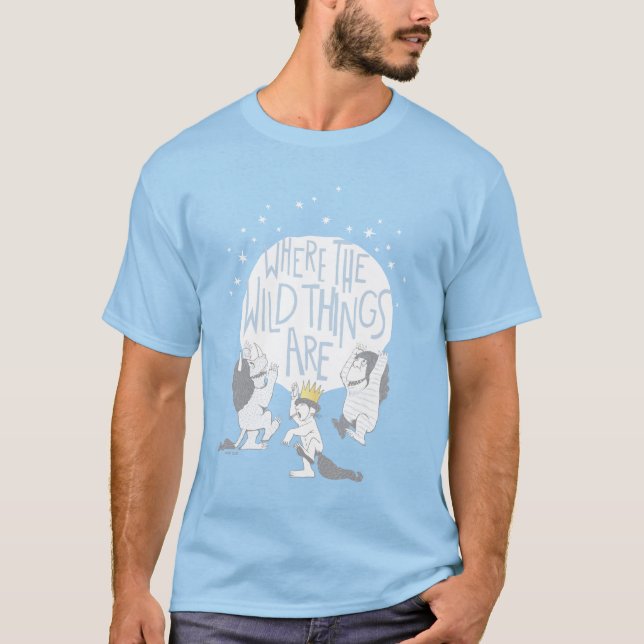 Camiseta Onde Vivem os Monstros | Lua & Estrelas (Frente)