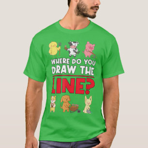 Camiseta Onde Você Desenhar A Linha Vegetariana Fu
