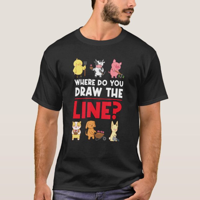 Camiseta Onde Você Desenhar A Linha Vegetariana V (Frente)