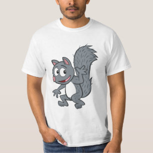 Camiseta Ondulação cinzenta do esquilo do rick   da guarda