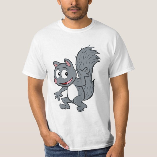 Camiseta Ondulação cinzenta do esquilo do rick | da guarda (Frente)