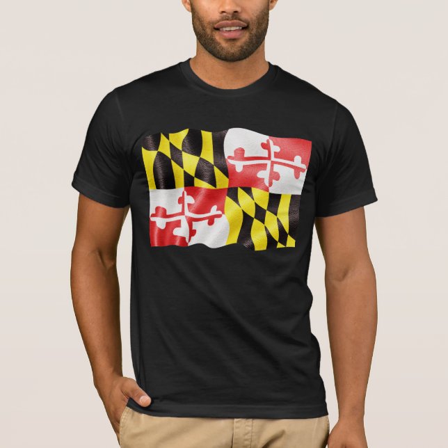 Camiseta Ondulação da bandeira do estado de Maryland (Frente)