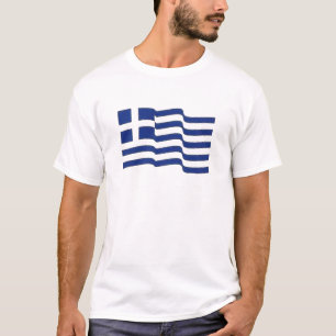 Camiseta ondulação grega da bandeira