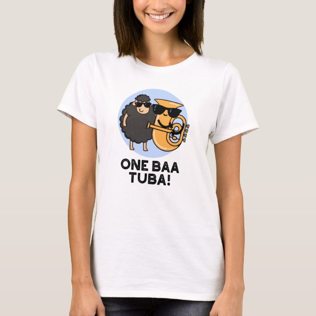 Camiseta One Baa Tuba Engraçado Música Ovino (Frente)