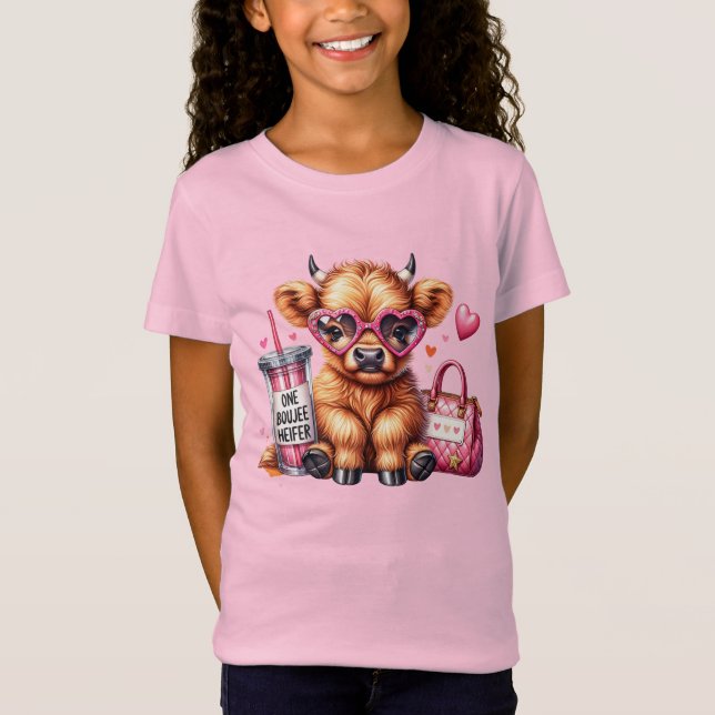 Camiseta One Boujee Heifer Highland Cow (Frente)