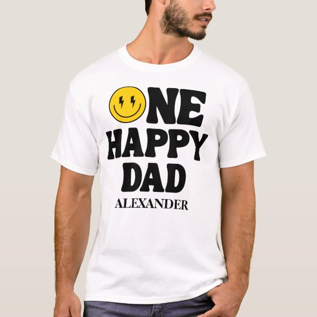 Camiseta One Happy Dad Matching Birthday (Frente)