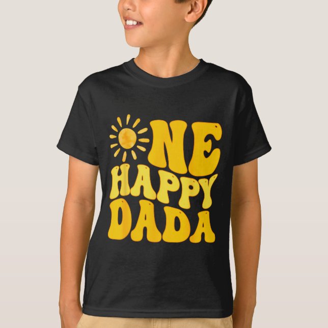 Camiseta One Happy Dada Of The Birthday First Trip Around T (Frente)