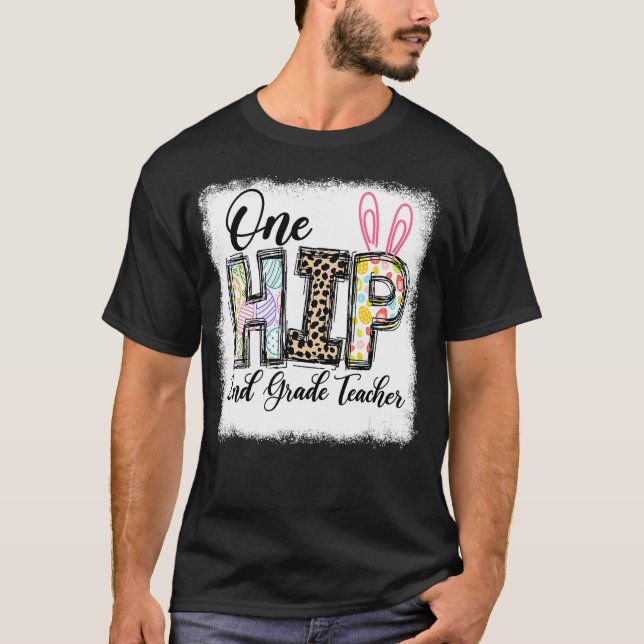 Camiseta One Hip 2nd Grade Teacher Leopard Teacher Easter D (Frente)