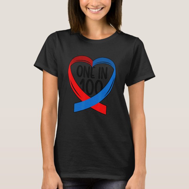 Camiseta One In 100 CHD Warrior Congenital Heart Disease (Frente)