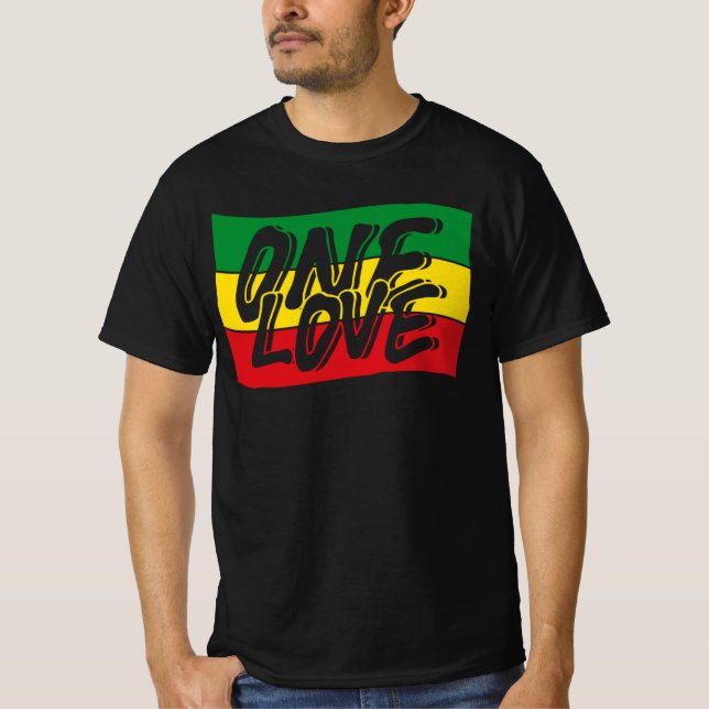 Camiseta One Love Drapeau Reggae Rasta (Frente)