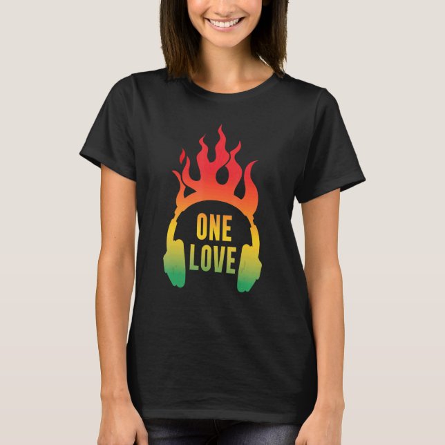 Camiseta One Love For Reggae Rasta 1 (Frente)