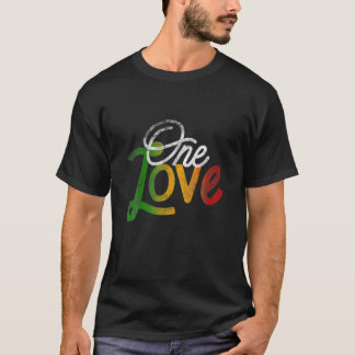 Camiseta One Love Heart Rasta Reggae Roots Clothing T Peace