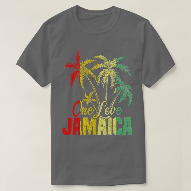 Camiseta One Love Jamaica Caribe Férias Reggae (Frente do Design)