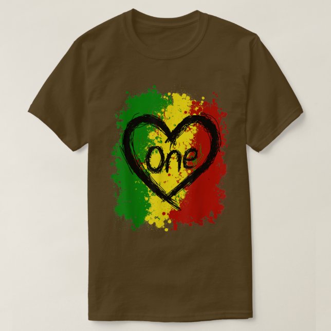 Camiseta One Love Jamaica T Shirt Rasta Reggae Music Caribb (Frente do Design)