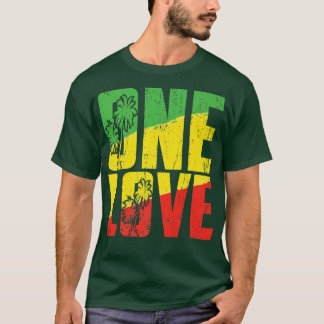 Camiseta One Love Jamaica T Shirt Rasta Reggae Music Caribb