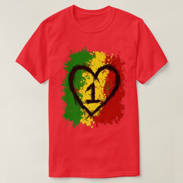 Camiseta One Love Jamaica T Shirt Rasta Reggae Music Caribe (Frente do Design)