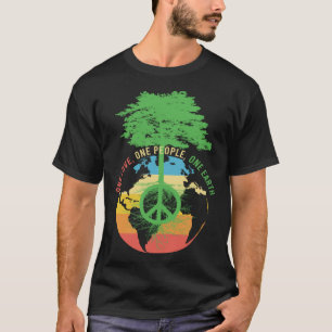 Camiseta One Love One Pessoas One Earth 60s 70s Hippie Retr