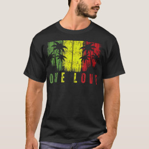 Camiseta One Love Palm Tree Reggae Music Rasta