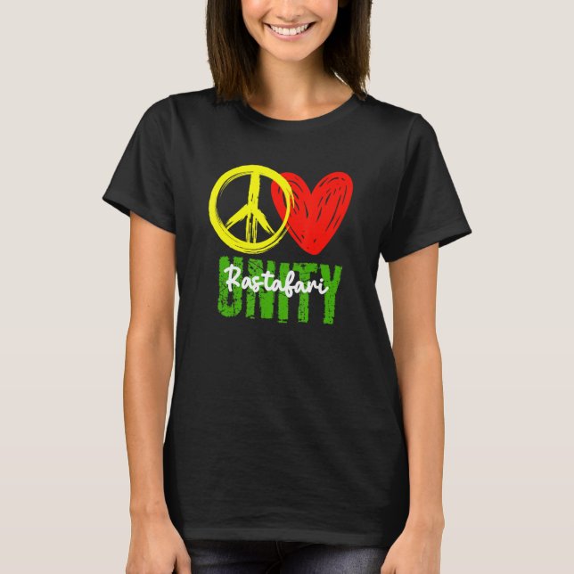 Camiseta One Love Peace Love Unity Reggage Roots Jamaica Ra (Frente)