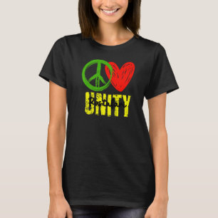 Camiseta One Love Peace Love Unity Reggage Roots Jamaica Ra