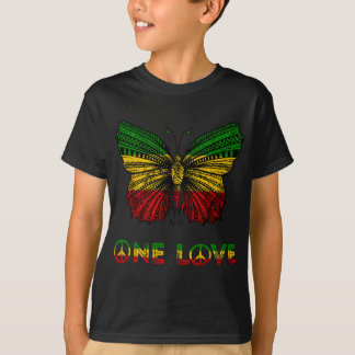 Camiseta One Love Rasta Butterfly Reggae Hippie Rastafari R